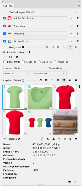CI HUB Connector für Adobe InDesign mit gleichzeitiger Anbindung verschiedener Datenquellen